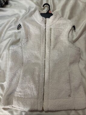 Calvin Klein Ivory Sherpa Zip Vest